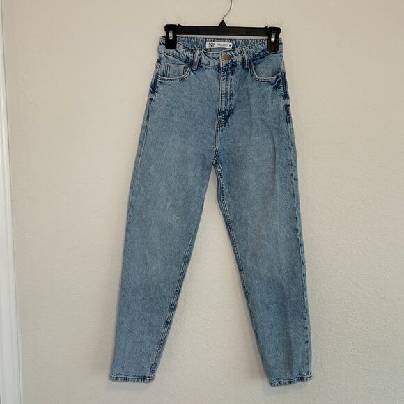 Zara 90s Straight Jeans Light Wash Sz 2 - Picture 1 of 3
